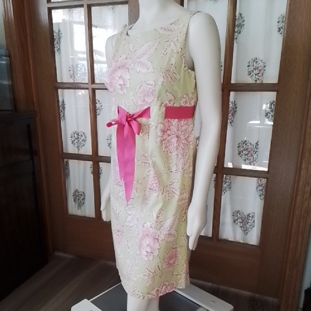 R&K Green/Pink Floral Dress, Size 10